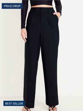 High-Waist Wide Leg Pants in Navy